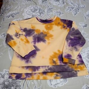 Tie-Dye Sweatshirt in Purple and Gold Size Medium EUC